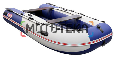 Лодка ПВХ Hunterboat Стелс 375 АЭРО синий/белый