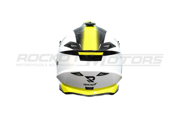 Шлем мото кроссовый ROCKOT (Рокот) RM-217 Adrenalin GL (XS) (белый/желтый/черный глянцевый) | Мототека