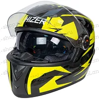Шлем мото интеграл HIZER (Хайзер) B561 №1 (M) black/yellow