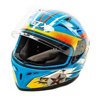 Шлем мото интеграл GTX 578S (S) #2 BLUE / ORANGE YELLOW подростковый