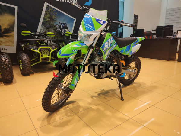 Питбайк Apollo (Аполло) RFZ Start 125 LE с фарой и электростартером 17/14 зелёный | Мототека