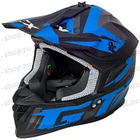 Шлем мото кроссовый GTX 633 №9 (XXL) BLACK/BLUE GREY