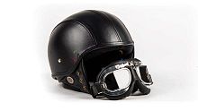 Шлем мото открытый THH T - 62G LEATHER (S) (кожа/+очки)