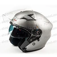 Шлем мото открытый GTX 278 №1 (L) Metal Titanium (2 визора)