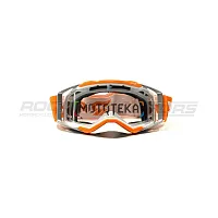 Очки кроссовые ROCKOT (Рокот) RM-135 (серебристый-оранжевый/прозрачная, Anti-Scratch)