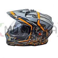 Шлем мото кроссовый AiM (Аим) JK802S Orange/Grey/Black XL