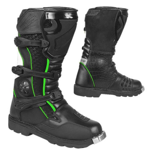 Мотоботы HIZER (Хайзер) AT - 6090 black / neon green (р. 42)