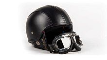 Шлем мото открытый THH T - 62G LEATHER (M) (кожа/+очки)