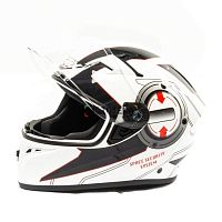 Шлем мото интеграл GTX 578 (M) #4 WHITE/BLACK/RED