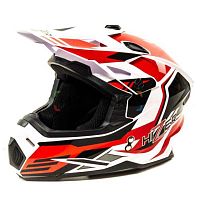 Шлем мото кроссовый HIZER (Хайзер) J6801 (L) #5 white/red