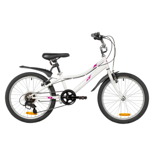 Велосипед Foxx (Фокс) 20" JASMINE белый,  стальная рама, 6 скор., Microshift MS21/Microshift TS38,  тормоз