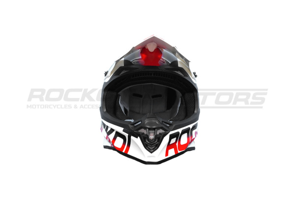 Шлем мото кроссовый ROCKOT (Рокот) RM-217 Inferno GL (XXL) (белый/красный/черный глянцевый) | Мототека